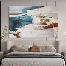 Load image into Gallery viewer, Blue Brown White Abstract Painting DKH520
