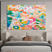 Load image into Gallery viewer, Vibrant Abstract Doodle Painting - Ideal for Trendy Teen Room &amp; Creative Coworking Space DKH027
