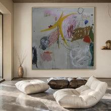 Load image into Gallery viewer, Whimsical Abstract Collage Painting - Ideal for Art - Filled Nursery &amp; Quirky Lounge LargeART1408

