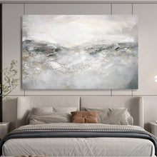 Load image into Gallery viewer, Gray And White Abstract Landscape Painting On Canvas DKH441
