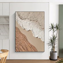 Load image into Gallery viewer, “Earth Tone Textured Layers” - Beige, Brown, White Abstract Art on Canvas DKH1130
