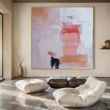 Load image into Gallery viewer, Soft Pink - Orange Abstract Painting, Perfect for Bohemian Bedroom &amp; Feminine Home Office LargeART1385
