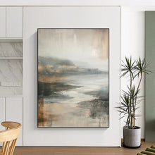 Load image into Gallery viewer, “Muted Coastal Landscape” Abstract Painting on Canvas, Serene Bedroom Decor DKH1001
