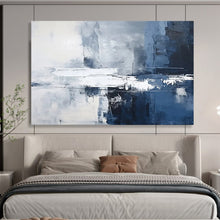 Load image into Gallery viewer, Cool Blue and Gray Urban Abstraction Abstract acrylic painting DLZ103
