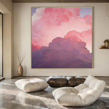 Load image into Gallery viewer, Pink &amp; Purple Cloud Abstract Painting, Perfect for Dreamy Nursery &amp; Relaxing Reading Nook LargeART1438
