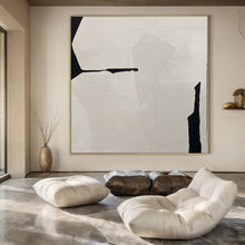 Load image into Gallery viewer, Large - Format Hand - painted Black &amp; White Geometric Cut - out Acrylic Art for Modern Offices LargeART0146
