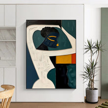 Load image into Gallery viewer, “Cubist Lady with Geometric Frames” - Abstract Portrait Art on Canvas DKH1471

