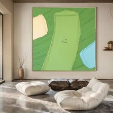 Load image into Gallery viewer, Green &amp; Color - Blocked Abstract Painting, Ideal for Modern Playroom &amp; Art - Filled Balcony LargeART1354
