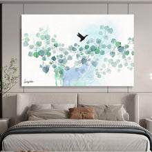 Load image into Gallery viewer, Minimalist Bird &amp; Foliage Abstract Painting on Canvas DKH539
