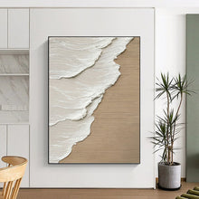 Load image into Gallery viewer, “Beige &amp; White Textured Abstraction” - Minimalist Plaster - like Art on Canvas DKH1476
