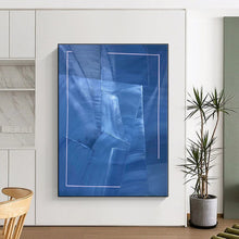 Load image into Gallery viewer, Large - Scale Blue - Purple Geometric Abstract Art for Modern Living Room &amp; Creative Studio LargeART0458
