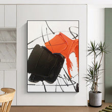 Load image into Gallery viewer, Large Bold Orange - Black Dynamic Art - Great for Creative Studio &amp; Trendy Bar Lounge LargeART0786

