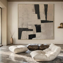 Load image into Gallery viewer, Black - White Geometric Abstract Acrylic Art, Perfect for Dining Area &amp; Modern Hallway LargeART0985
