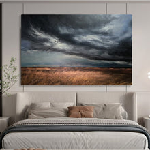 Load image into Gallery viewer, Stormy Field Landscape Painting on Canvas - “Powerful Skies” DKH779
