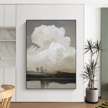 Load image into Gallery viewer, “Monochromatic Cloudscape” - Moody Nature Art on Canvas DKH1439
