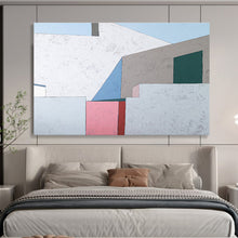Load image into Gallery viewer, Minimalist Abstract Painting on Canvas: Soft - Toned Architectural Forms DKH572
