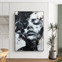 Load image into Gallery viewer, Monochrome Expressive Abstract Art, Ideal for Edgy Living Room &amp; Creative Studio LargeART2139
