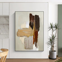 Load image into Gallery viewer, “Earthy Layers” - Minimalist Abstract Art, Ideal for Bedroom Calm, Abstract Painting on Canvas DKH1067
