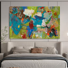 Load image into Gallery viewer, “Green and Blue Abstract Energy” - Dynamic Abstract Acrylic, Great for Fitness Studio and Living Room DLZ237
