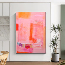Load image into Gallery viewer, Pink &amp; Orange Abstract Painting, Suited for Modern Dining Room &amp; Creative Studio LargeART1868

