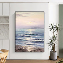 Load image into Gallery viewer, “Pastel Seaside Sunset” - Impressionistic Seascape Art on Canvas DKH1596
