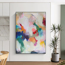Load image into Gallery viewer, Hand - painted Large - scale Colorful Abstract Fusion Acrylic Art for Artistic Living Rooms LargeART0094
