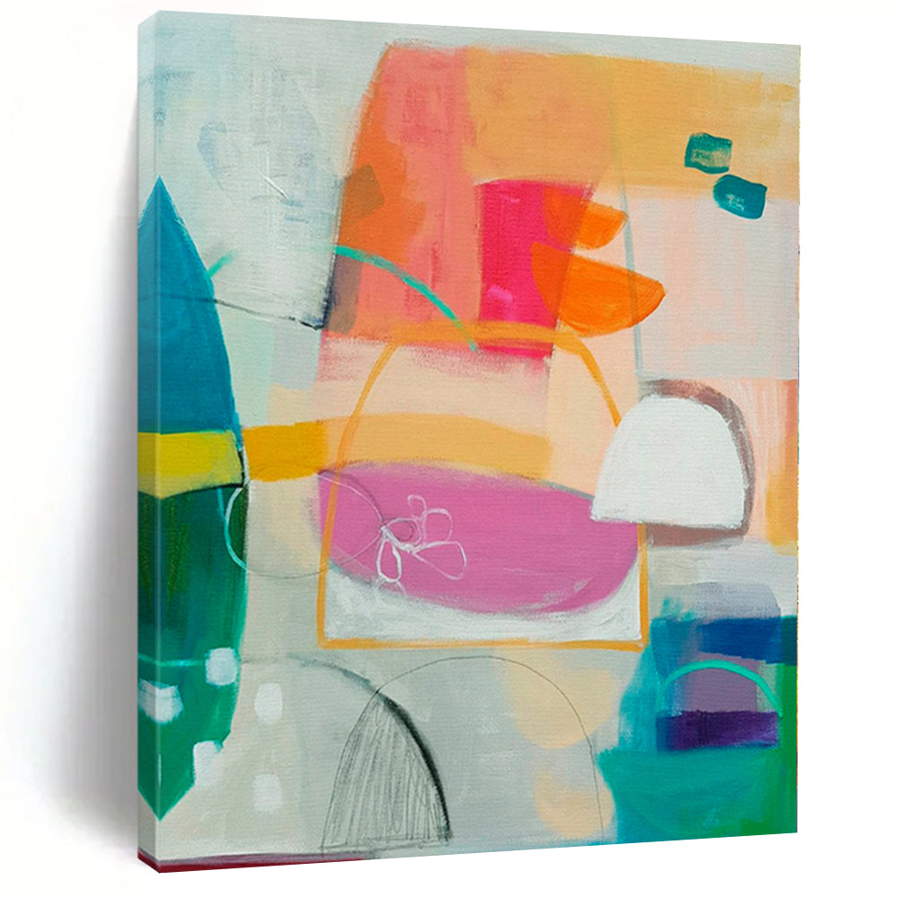 Oversized Hand-Painted Abstract Mural for Living Room & Office