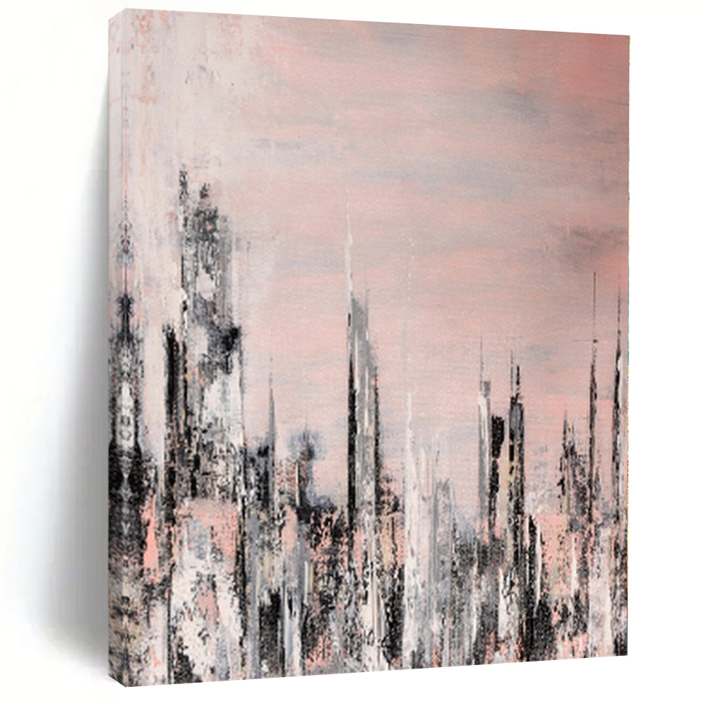 Large-Scale Custom Hand-Painted Abstract Art for Bedroom & Hotel Library