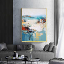 Load image into Gallery viewer, Blue White Red Palette Knife Abstract Painting Extra Large Wall Art For Living Room Bedroom Big Canvas Art

