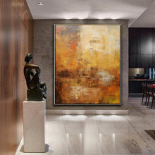 Load image into Gallery viewer, Gold Abstract Painting Textured Canvas Wall Art Painting Minimalist Art For Living Room Bedroom Office
