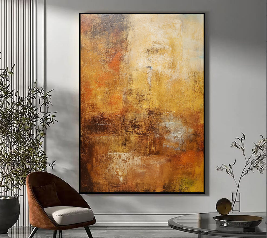 Gold Abstract Painting Textured Canvas Wall Art Painting Minimalist Art For Living Room Bedroom Office