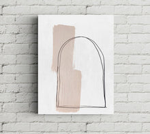 Load image into Gallery viewer, Beige And White Geometric Abstract Canvas Painting Sp055
