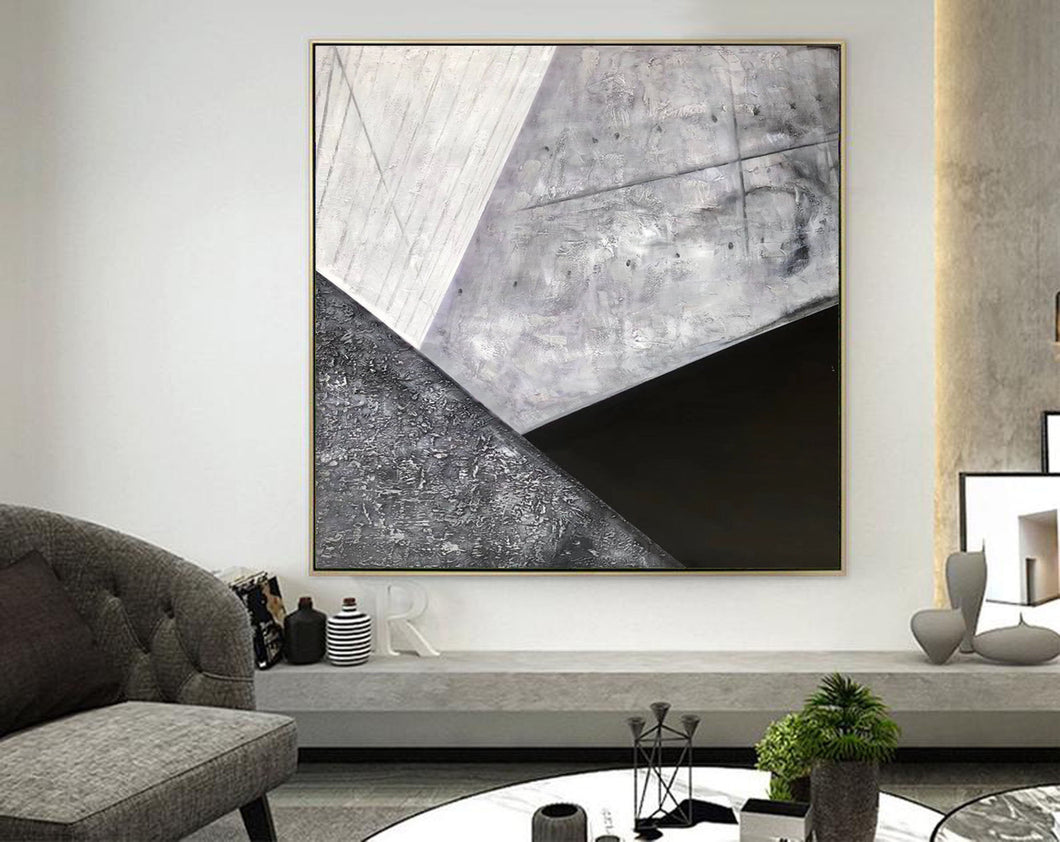 Black And White Abstract Canvas Painting Origanal Modern Art Sp080