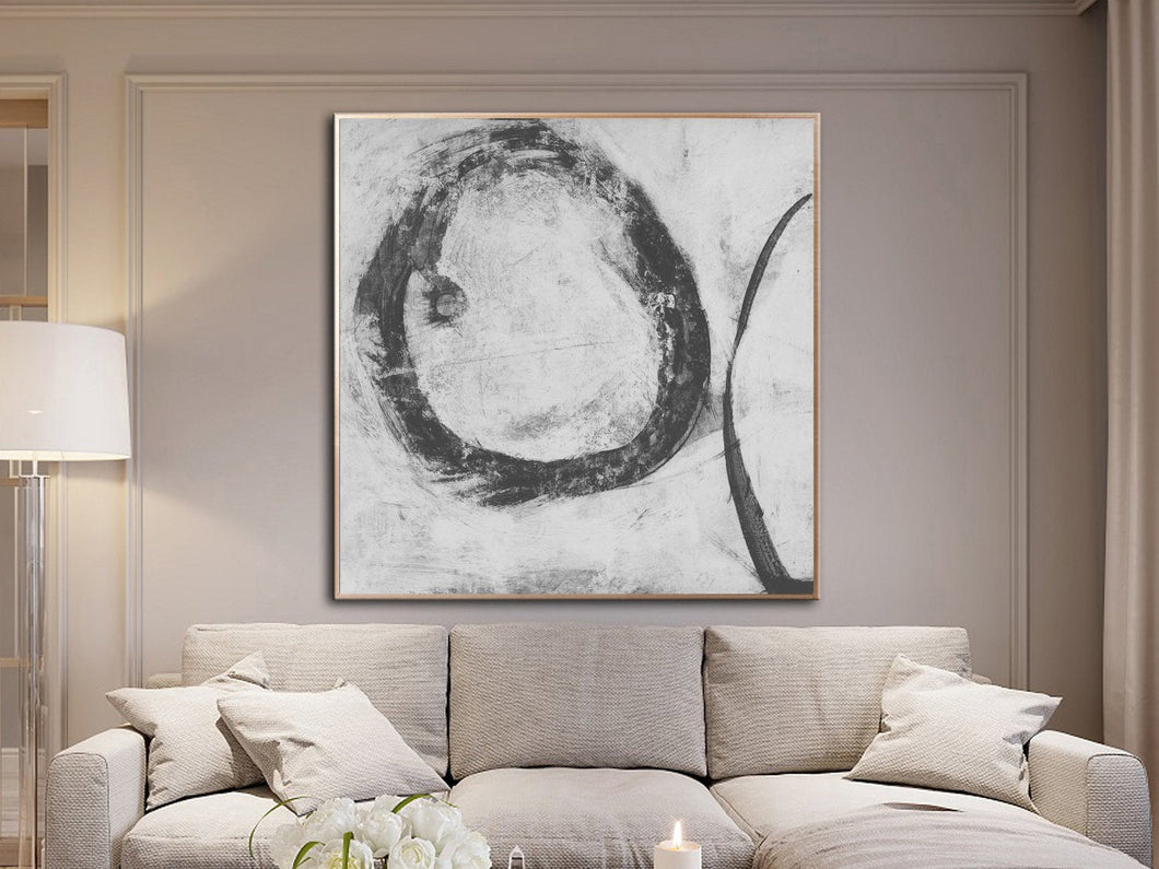 Black And White Painting Modern Abstract Painting On Canvas Sp065
