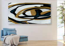 Load image into Gallery viewer, Black And White Wall Art Gold Abstract Painting for Living Room Kp105

