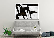 Load image into Gallery viewer, Black And White Wall Art Huge Abstract Painting Living Room Kp089
