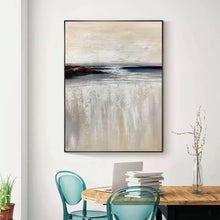 Load image into Gallery viewer, Black Rock Acrylic Painting on Canvas Blue White Textured Painting Wp043
