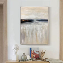 Load image into Gallery viewer, Black Rock Acrylic Painting on Canvas Blue White Textured Painting Wp043
