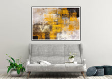 Load image into Gallery viewer, Black And White Yellow Abstrac Painting Apartment Decor Kp076
