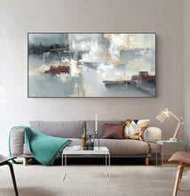 Load image into Gallery viewer, Blue And Gray Abstract Painting Palette Knife Contemporary Art Sp052
