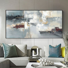 Load image into Gallery viewer, Blue And Gray Abstract Painting Palette Knife Contemporary Art Sp052

