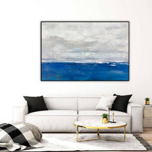 Load image into Gallery viewer, Blue And White Abstract Art Painting Palette Knife Contemporary Art Sp086
