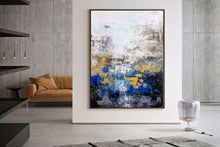 Load image into Gallery viewer, Blue Gray Gold Abstract Painting Coloful Paintings Modern Art Kp122
