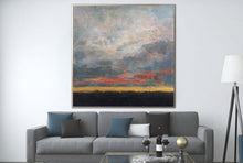 Load image into Gallery viewer, Blue Gray Sky Abstract Painting On Canvas Living Room Art Sp036

