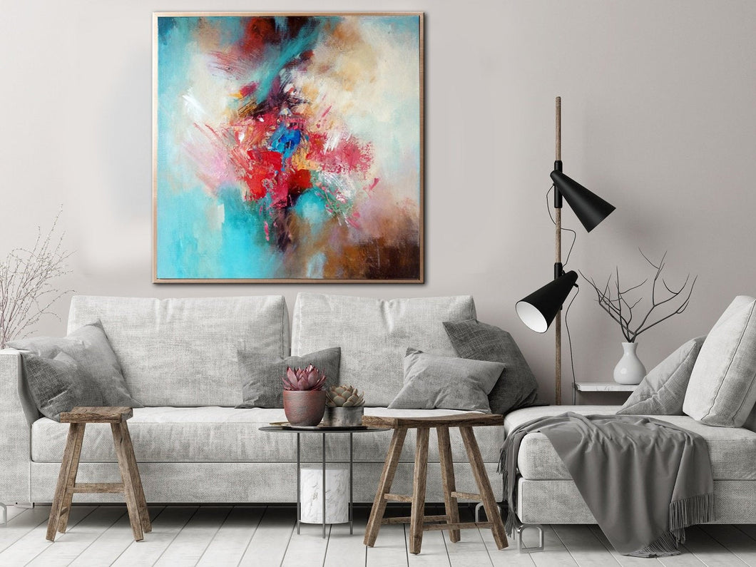 Blue White Red Abstract Painting Living Room Art Sp030