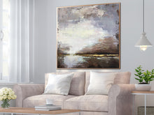 Load image into Gallery viewer, Brown Abstract Painting Original Lake Wall Art Beige Painting Sp025
