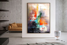 Load image into Gallery viewer, Brown Red Blue Acrylic Painting Bathroom Wall Art Kp094
