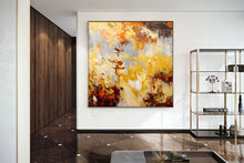 Load image into Gallery viewer, Brown Yellow Grey Modern Wall Art Wall Art Decor Original Abstract Art Kp107
