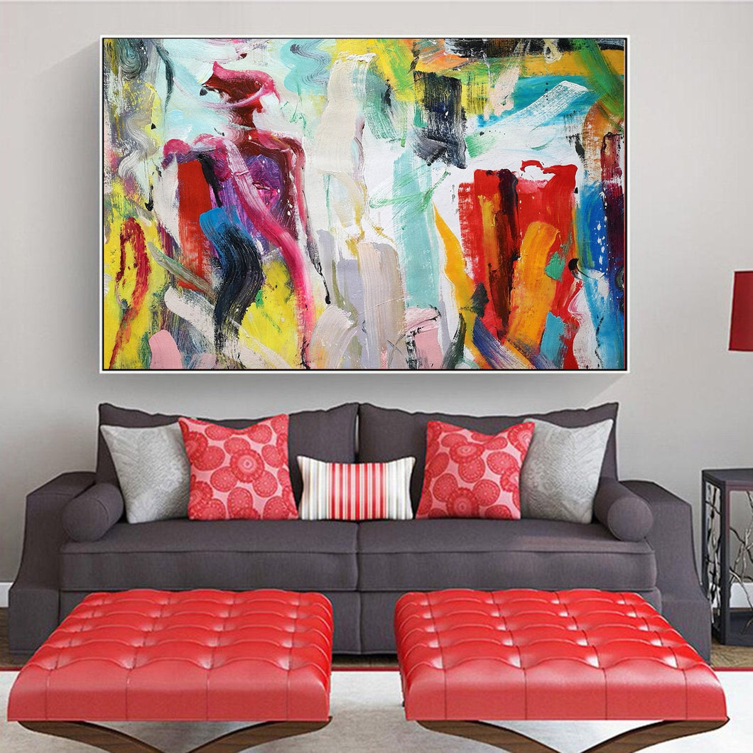 Colorful Abstract Acrylic Painting Modern Wall Art Wp078