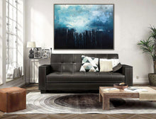 Load image into Gallery viewer, Dark Blue Abstract Canvas Painting Sky Landscape Oil Painting Sp079
